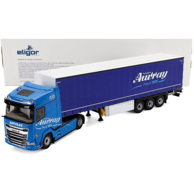 ELIGOR DAF XG TRUCK TELONATO AUVRAY TRANSPORTS 2021 - 2 TONE BLUE 1/43