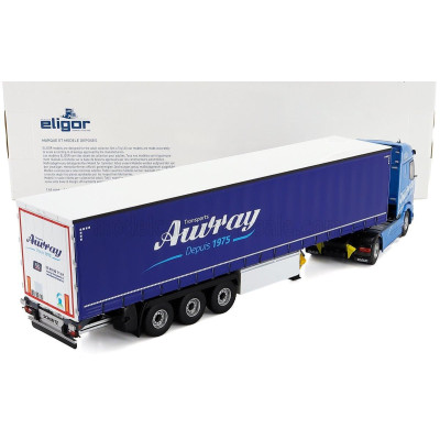 ELIGOR DAF XG TRUCK TELONATO AUVRAY TRANSPORTS 2021 - 2 TONE BLUE 1/43