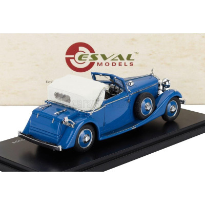 ESVAL MODEL HISPANO SUIZA J12 DROPHEAD CABRIOLET OPEN DROPHEAD COUPE BY FERNANDEZ & DARRIN 1934 - BLUE  WHITE 1/43