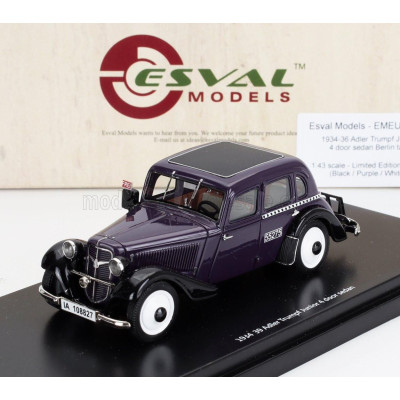 ESVAL MODEL ADLER TRUMPF JUNIOR BERLIN TAXI 1936 - BLUE BLACK 1/43