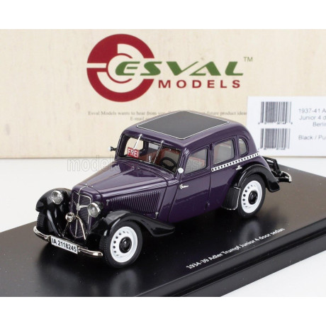 ESVAL MODEL ADLER TRUMPF JUNIOR BERLIN TAXI 1941 - BLUE BLACK 1/43