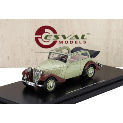 ESVAL MODEL ADLER TRUMPF JUNIOR CABRIOLET OPEN 1934 - BEIGE BROWN BLACK 1/43