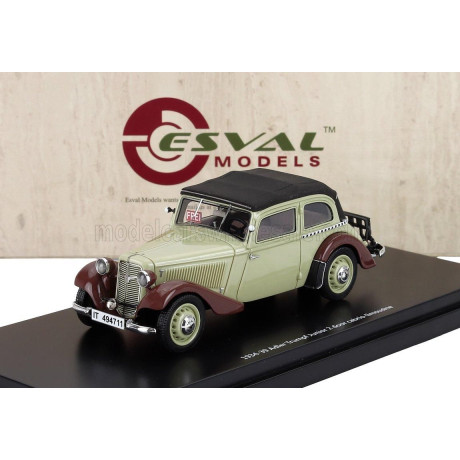 ESVAL MODEL ADLER TRUMPF JUNIOR CABRIOLET CLOSED 1934 - BEIGE BROWN BLACK 1/43