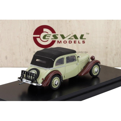 ESVAL MODEL ADLER TRUMPF JUNIOR CABRIOLET CLOSED 1934 - BEIGE BROWN BLACK 1/43