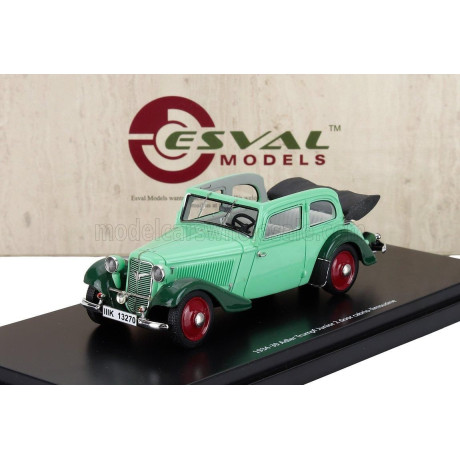 ESVAL MODEL ADLER TRUMPF JUNIOR CABRIOLET OPEN 1934 - 2 TONE GREEN RED 1/43