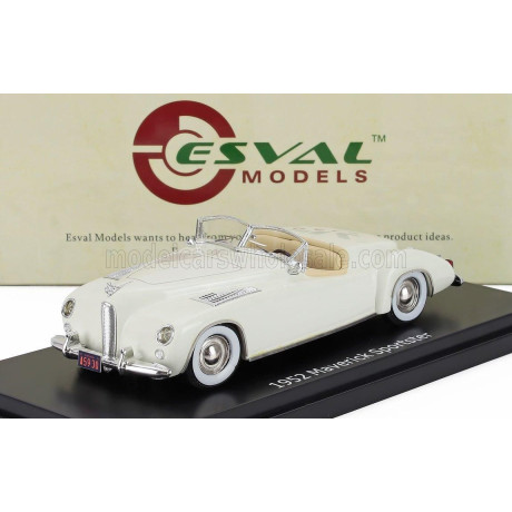 ESVAL MODEL MAVERICK SPORTSTER SPIDER OPEN 1952 - WHITE 1/43