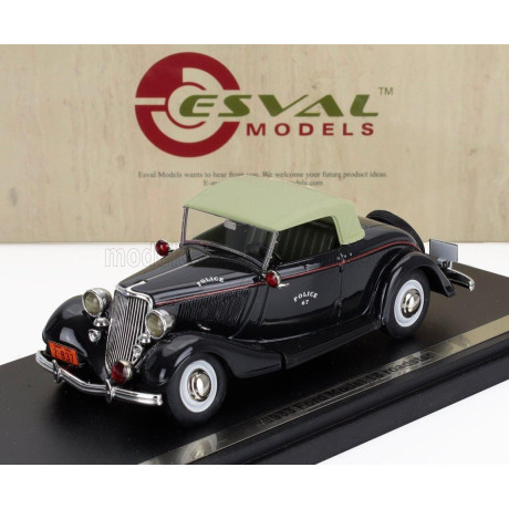ESVAL MODEL FORD USA MODEL 18 ROADSTER POLICE 1933 - BLACK CREAM 1/43