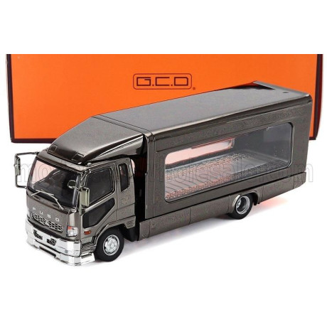 GCD MODELS MITSUBISHI FUSO FIGHTER (1024) TRUCK CAR TRANSPORTER 2-ASSI 2017 - GREY 1/64
