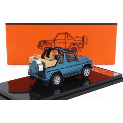 GCD MODELS MERCEDES BENZ G-CLASS CABRIOLET OPEN (W463) WITH ACCESSORIES 2003 - BLUE 1/64