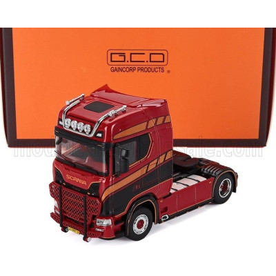 GCD MODELS SCANIA S730 V8 TRACTOR TRUCK 2-ASSI 2017 - RED 1/64