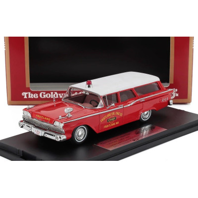 GOLDVARG FORD USA COUNTRY SQUIRE SW STATION WAGON FRUITLAND FIRE ENGINE 1959 - RED WHITE 1/43