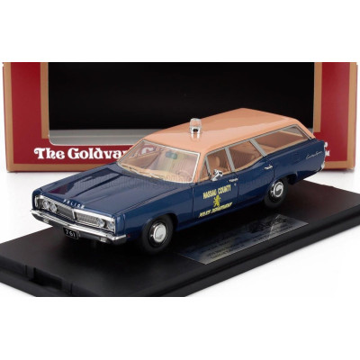 GOLDVARG FORD USA GALAXIE SW STATION WAGON NASSAU COUNTY POLICE 1970 - BLUE CREAM 1/43