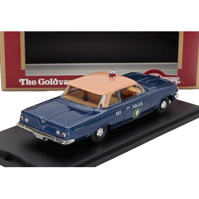 GOLDVARG CHEVROLET BISCAYNE NASSAU COUNTY POLICE 1961 - BLUE DARK PINK 1/43