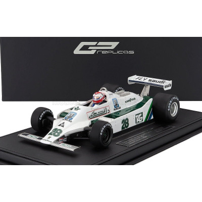 GP REPLICAS WILLIAMS F1  FW07 FORD N 28 WINNER BRITISH GP (with pilot figure) 1979 CLAY REGAZZONI - WHITE GREEN 1/18