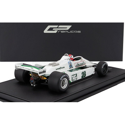 GP REPLICAS WILLIAMS F1  FW07 FORD N 28 WINNER BRITISH GP (with pilot figure) 1979 CLAY REGAZZONI - WHITE GREEN 1/18