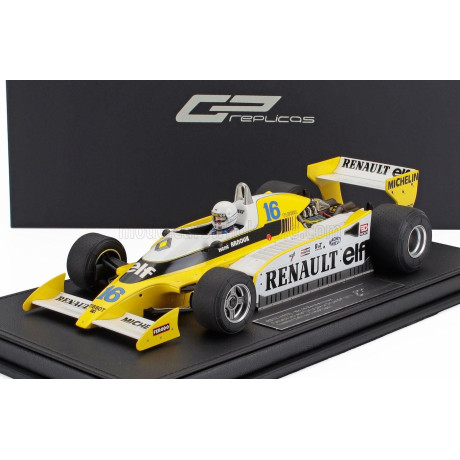 GP REPLICAS RENAULT F1 RS10 TEAM RENAULT ELF N 16 FASTEST LAP 3rd FRENCH GP (with pilot figure) 1979 RENE ARNOUX - CON VETRINA -
