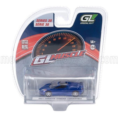 GREENLIGHT CHEVROLET CORVETTE STINGRAY SPIDER 2021 - BLUE 1/64
