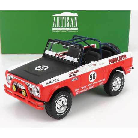 GREENLIGHT FORD USA BRONCO BAJA N 56 PUROLATOR TRIBUTE EDITION 1975 - RED WHITE BLACK 1/18