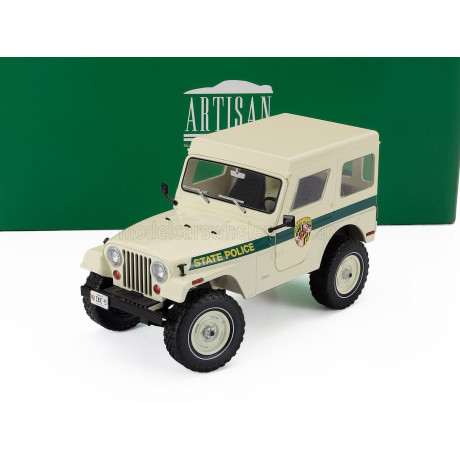 GREENLIGHT JEEP CJ-5 MARYLAND STATE POLICE 1983 - BEIGE GREEN 1/18
