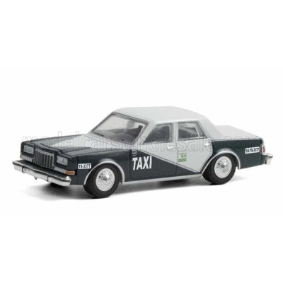 GREENLIGHT DODGE DIPLOMAT TIJUANA MEXICO TAXI 1984 - 2 TONE GREY 1/64