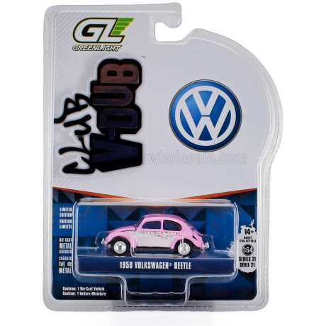 GREENLIGHT VOLKSWAGEN BEETLE 1950 - PINK WHITE 1/64