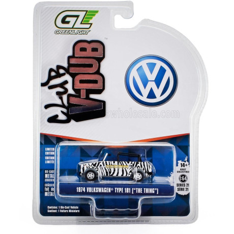 GREENLIGHT VOLKSWAGEN TYPE 181 THE THING SAFARI ADVENTURE 1974 - WHITE BLACK 1/64