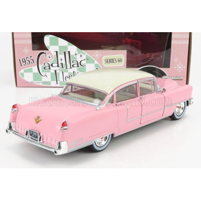 GREENLIGHT CADILLAC FLEETWOOD SERIES 60 1955 - PINK WHITE 1/24