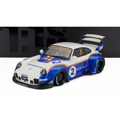 GT SPIRIT PORSCHE 911 993 RWB LIBERTY WALK N 2 RACING 2004 - BLUE WHITE 1/18