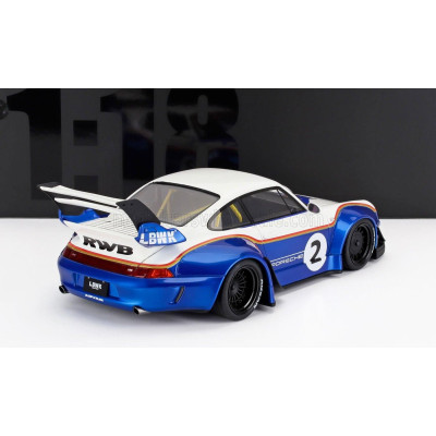 GT SPIRIT PORSCHE 911 993 RWB LIBERTY WALK N 2 RACING 2004 - BLUE WHITE 1/18