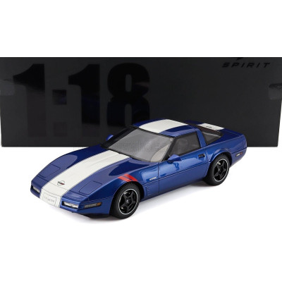 GT SPIRIT CHEVROLET CORVETTE C4 COUPE 1996 - BLUE WHITE 1/18