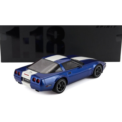 GT SPIRIT CHEVROLET CORVETTE C4 COUPE 1996 - BLUE WHITE 1/18