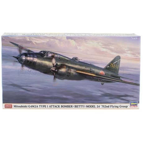 HASEGAWA MITSUBISHI G4M2A BETTY ATTAK BOMBER MILITARY AIRPLANE 1941 1/72