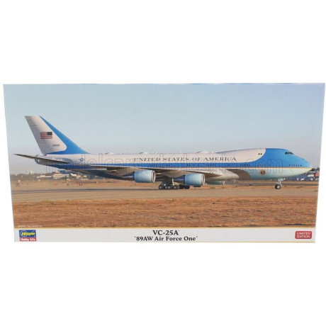 HASEGAWA BOEING VC-25A 89AW 1990 - AIR FORCE ONE - PERSONAL AIRPLANE PRESIDENT UNITED STATE OF AMERICA 1/200