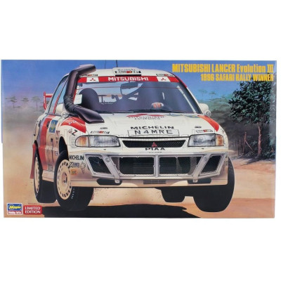 HASEGAWA MITSUBISHI LANCER EVO III N 7 WINNER RALLY SAFARI 1996 TOMMI MAKINEN - SEPPO HARJANNE 1/24