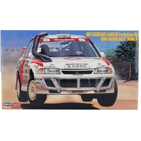 HASEGAWA MITSUBISHI LANCER EVO III N 7 WINNER RALLY SAFARI 1996 TOMMI MAKINEN - SEPPO HARJANNE 1/24