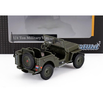HONGWELL JEEP WILLYS NECAF 1/4 NL ARMY OPEN 1942 - MILITARY GREEN 1/43