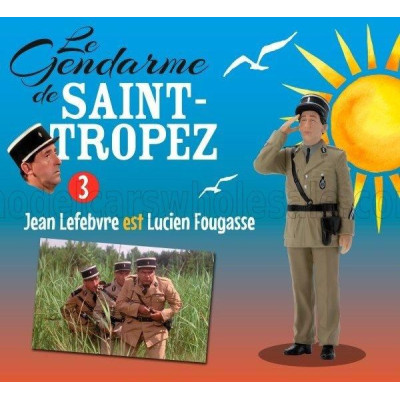 INFINITE STATUE FIGURES JEAN LEFEBVRE - LUCIEN FOUGASSE - LE GENDARME DE SAINT-TROPEZ - MILITARY GREEN 1/18