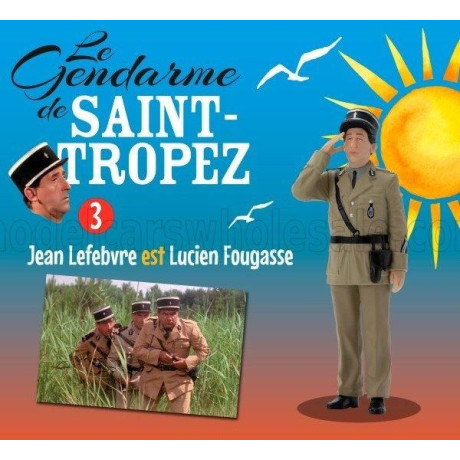 INFINITE STATUE FIGURES JEAN LEFEBVRE - LUCIEN FOUGASSE - LE GENDARME DE SAINT-TROPEZ - MILITARY GREEN 1/18
