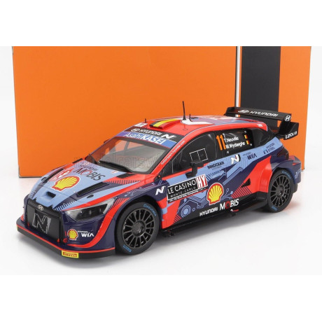 IXO MODELS HYUNDAI i20 COUPE WRC MOBIS N 11 6th RALLY MONTECARLO 2022 T.NEUVILLE - M.WYDAEGHE - 2 TONE BLUE RED 1/18