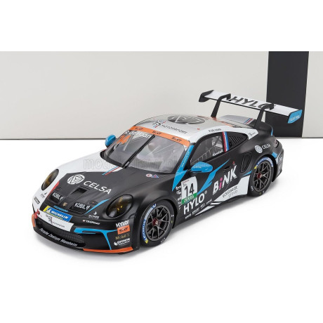 IXO MODELS PORSCHE 911 992 GT3 CUP TEAM M75 BERNHARD N 14 WINNER PORSCHE CUP OSCHERSLEBEN 2024 ROBERT DE HAAN - BLACK WHITE 1/18