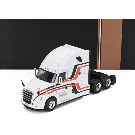 IXO MODELS FREIGHTLINER CASCADIA TRACTOR TRUCK 3-ASSI 2018 - WHITE ORANGE BLACK 1/64