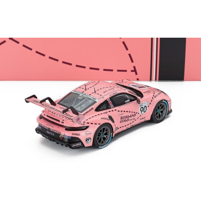 IXO MODELS PORSCHE 911 992 GT3 CUP COUPE N 90 3rd BRANDS HATCH 2023 JOSH MALIN - PINK 1/43