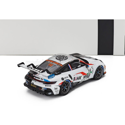 IXO MODELS PORSCHE 911 992 GT3 CUP N 14 WINNER RACE 1 PORSCHE CUP OSCHERSLEBEN 2024 ROBERTO DE HAAN - WHITE BLACK 1/43