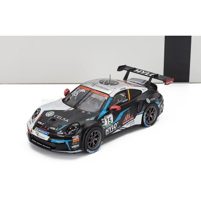 IXO MODELS PORSCHE 911 992 GT3 CUP N 15 2nd RACE 1 PORSCHE CUP OSCHERSLEBEN 2024 JANNE STIAK - WHITE BLACK 1/43