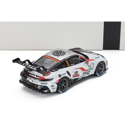 IXO MODELS PORSCHE 911 992 GT3 CUP N 15 2nd RACE 1 PORSCHE CUP OSCHERSLEBEN 2024 JANNE STIAK - WHITE BLACK 1/43