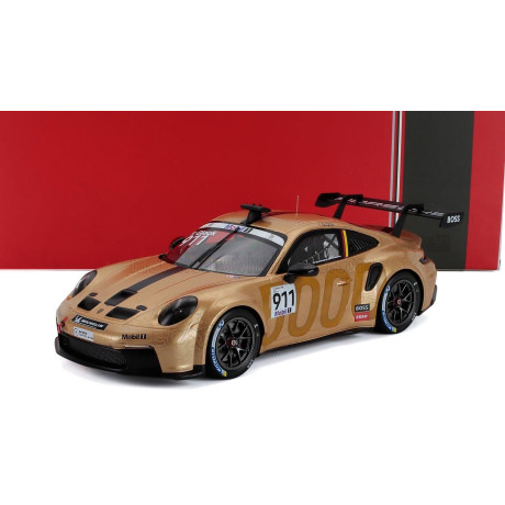 IXO MODELS PORSCHE 911 992 GT3 CUP 4.2L TEAM PORSCHE MOTORSPORT N 911 PORSCHE SUPERCUP HUNGARORING 2023 TIMO GLOCK - GOLD 1/18