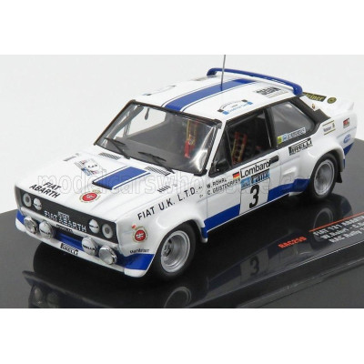 IXO MODELS FIAT 131 ABARTH TEAM FIAT UK N 3 RALLY RAC LOMBARD 1979 W.ROHRL - C.GEISTDORFER - WHITE BLUE 1/43