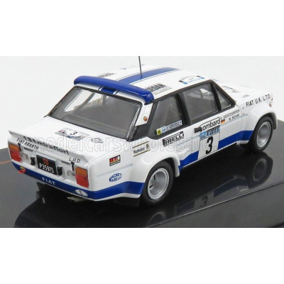 IXO MODELS FIAT 131 ABARTH TEAM FIAT UK N 3 RALLY RAC LOMBARD 1979 W.ROHRL - C.GEISTDORFER - WHITE BLUE 1/43
