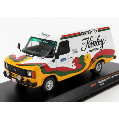 IXO MODELS FORD ENGLAND TRANSIT MKII VAN KINLEY TEAM BELGIUM 1978 - WHITE RED GREEN YELLOW 1/43