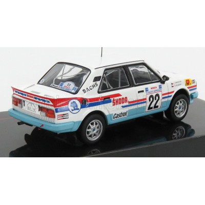 IXO MODELS ŠKODA 130LR N 22 RALLY ACROPOLIS 1986 SVATOPLUK KVAIZAR - JIRI JANECEK - WHITE LIGHT BLUE 1/43